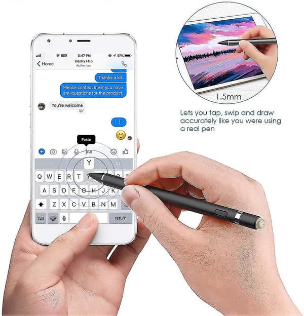 Touch Penna, Tablet Stylus, 2-i-1 Universal Hög Känslighet 1.5mm Touch Stylus