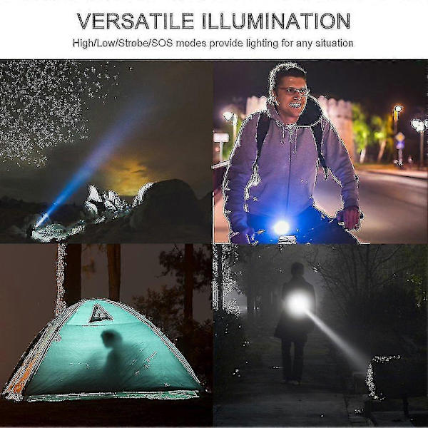 Led-taskulamppu, USB-ladattavat taskulamput, erittäin kirkas Led-taskulamppu