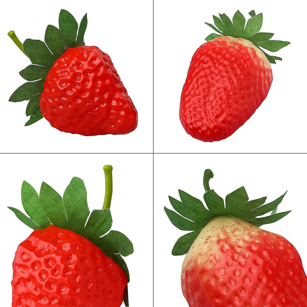 20 bitar konstgjord jordgubb Fakefrukt Jordgubbar Fotografi Rekvisita Hem Köksskåp Fest