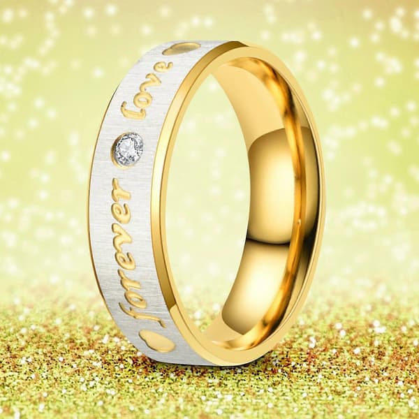 Unisex Rustfrit Stål Krystal Ring Til Mænd Og Kvinder Mode Par Ring