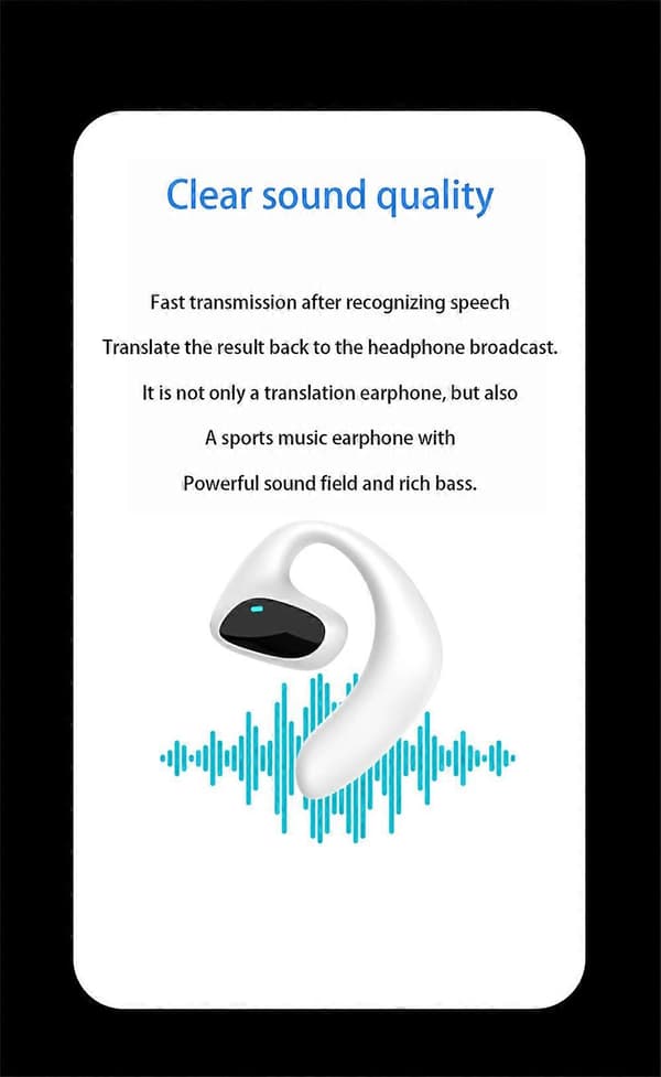 Sprog Oversætter Ørepropper M8 Trådløs Bluetooth Tovejs Oversætter Enhed White
