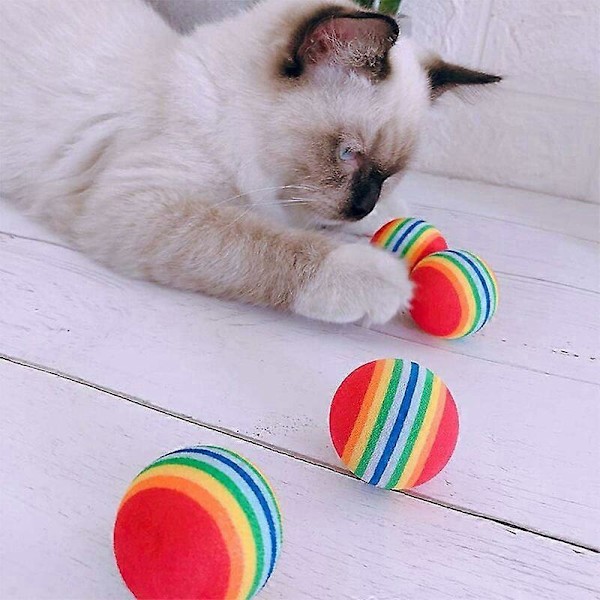 Kattleksaksbollar, 50 st Leksaksboll Skumleksak Färgglada Tuggbollar Katt Skumbollar Bollar för Kattdjur Rullande Rulle Klösande Lek Tuggande