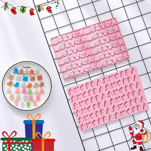1 Styck Jul Silikonform, Pepparkaksgubbe, Julgran, Jultomte, Julstrumpa, Snögubbe Och Klockform