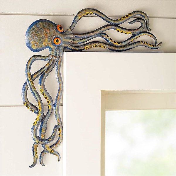 Fotoramme Octopus Resin skulpturer, blæksprutte billedrammer dekoration, blæksprutte dør hjørne dekoration
