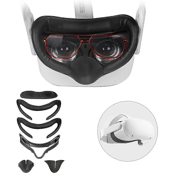 Kasvo-osan kiinnike VR Kasvojen tuuletusaukko Pehmeä kiinnike ja U-nahkavaahtomuovipehmusteet Lisätarvikkeet Yhteensopiva Oculus Quest 2:n kanssa