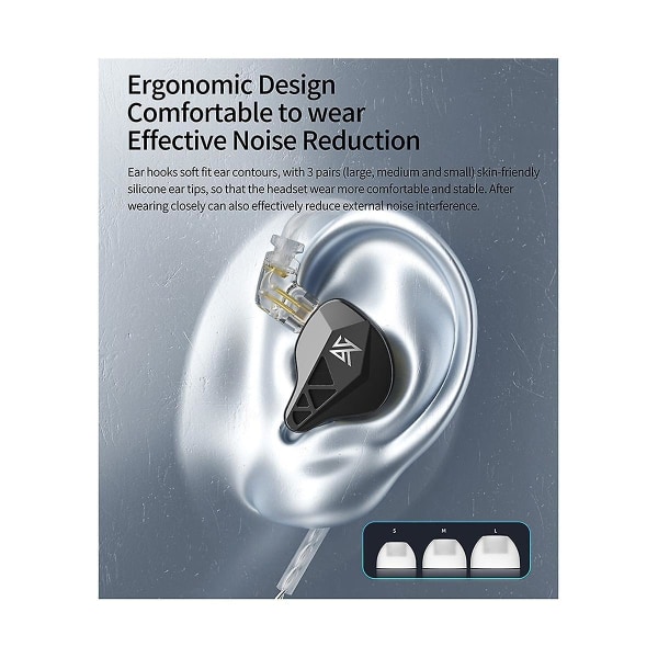 Edxs Metal Wired Gaming Headphones In-ear Music Sports Noise Cancelling Headphones (standard versjon
