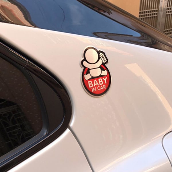 2x Baby i Bilen Sticker Baby Om Bord Bilsticker i Aluminium til Octavia Fabia A