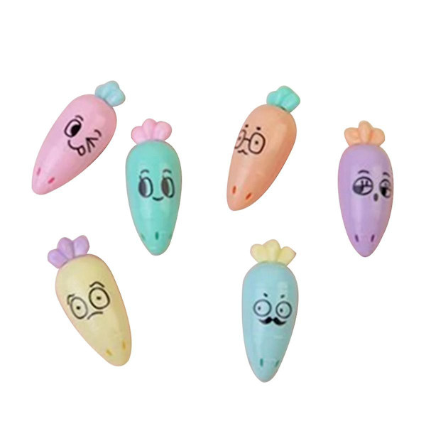 6 stk Mini Highlighters Skolemarkører - Komfortabelt grep Multifunksjonelle Highlighter Penner