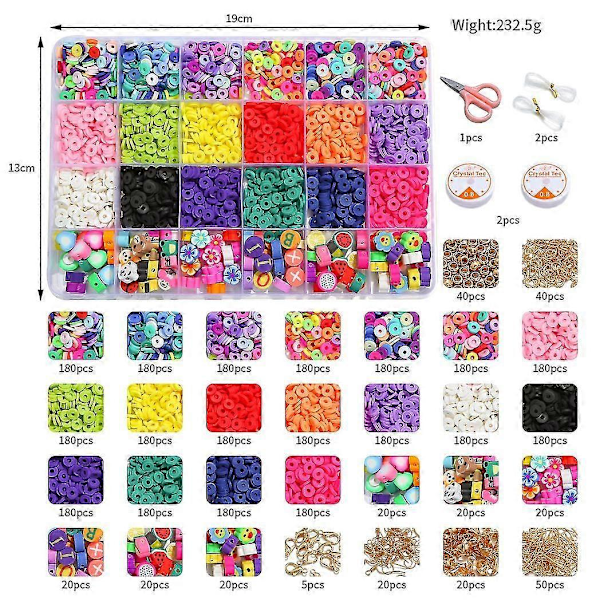 24 Fack Mjuk Lera Mjuka Keramiska Pärlor DIY Set Låda Handgjorda DIY Pärlset