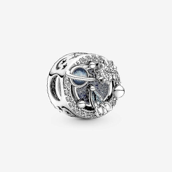 925 Sterlinghopea Charms Helmet Astronautti Galaksi Tähti Kuu Riipus Charmi Sopii Pandora Rannekoruihin Lahja Korut Naisille 3