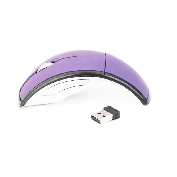 2.4ghz trådløs bærbar datamaskin sammenleggbar sammenleggbar bue Optisk mus USB-mus Lilla