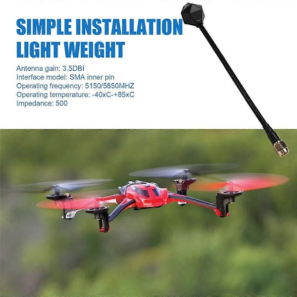 5.8G 15CM SMA RP-SMA FPV-antenn 3Dbi 5000-6000MHz 150mm Lång Rymdlinjeantenn för FPV-drönare
