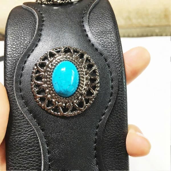 Gitarrrem Etnisk Stil Läder Justerbar Akustisk Elektrisk Basrem Gitarrbälte Gitarrdelar