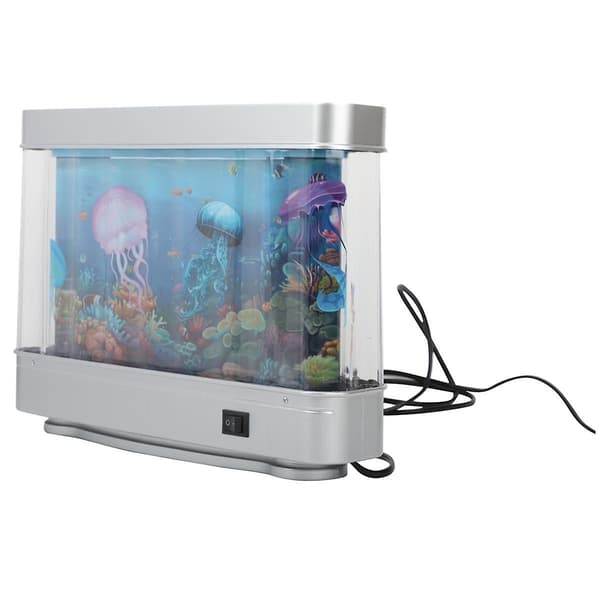 Simulert Akvarielampe Akvarium Dekorativt Nattlys Virtuell Hav Dynamisk LED Bordlampe Romdekor EU-plugg