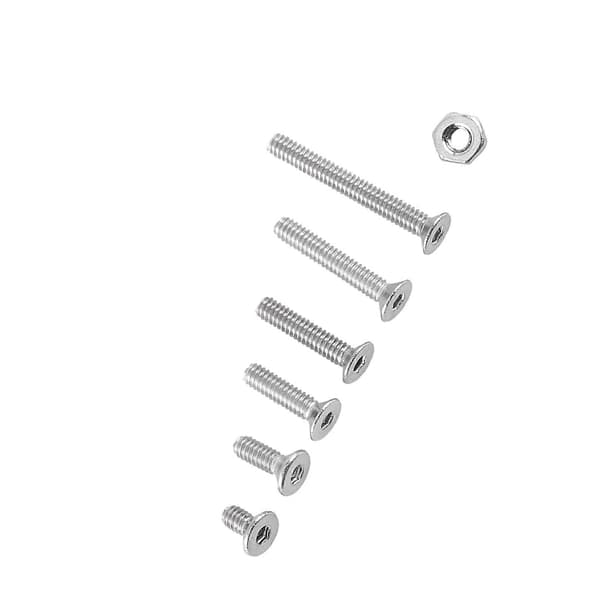 250 stk. M2 Hex Socket Skruer Bolt Med Hex Møtrikker Sortiment A2 Rustfrit Stål (Fladt hoved) YEMAA