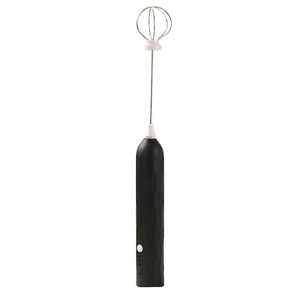 Mini Mælkeskummer Håndholdt, Stavblender Trådløs Skum Maker USB Genopladelig Lille Mixer Med 2 Rustfri Piskeris Sort