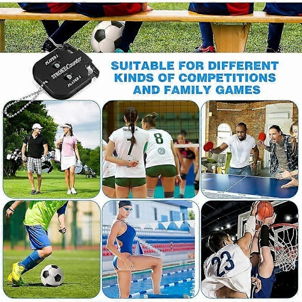 Golf Score Counter 2 Pakker Udendørs Sport Counter Clicker Mini Golf Shot Counter Bærbar Shot Counter Golf Score Counter Clicker med Kæde