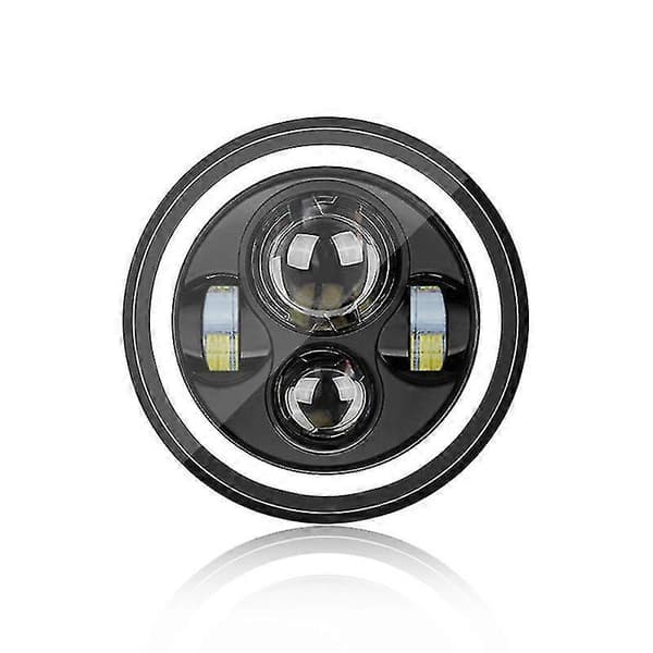 Motorcykel Harley Davidson 7 Tommer LED Forlygte med DRL Blinklys - Sort (1 Stk)