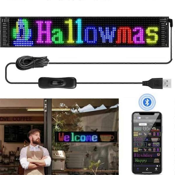 LED-logotyp för bil, APP LED-matrispixelpanel, nattlampa, DIY-programmerbar flexibel LED-display för bil och lastbil
