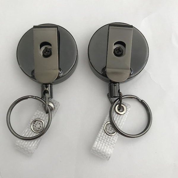 4 stk. Duty Retraktil Badge Holder Spol, Til ID-kort Nøglering Metal