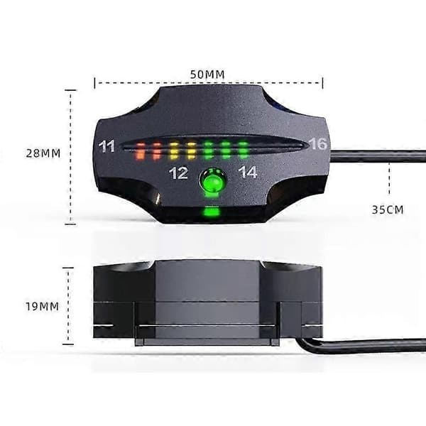 12V Motorsykkel LED Digital Voltmeter Spenningsmåler Batterimåler Volt Detektor