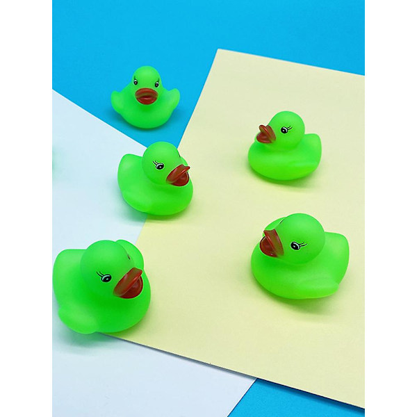 12pcs Glow In The Dark Rubber Ducks For Kids, Bath And Birthday Party Favors