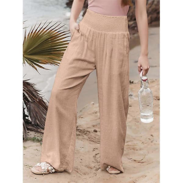 Dam Linne Palazzo Byxor Khaki L