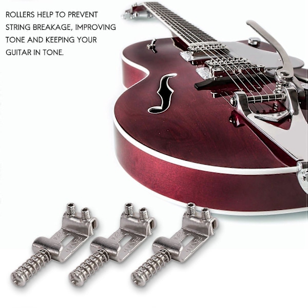 Gitar Stall Sadel Roller Tremolo för Strat Tele Elgitarr Tillbehör Silver