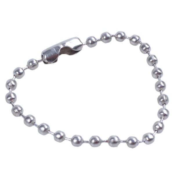 Rustfrit stål 10 cm Længde 2,4 mm Kuglekæde med perler 100 stk Sølvfarve