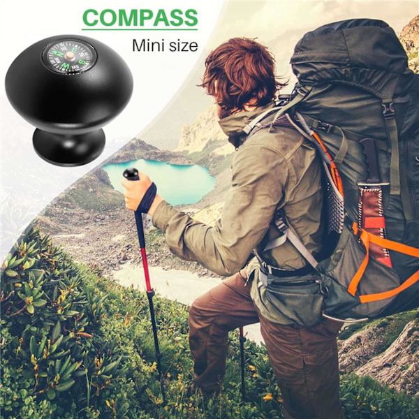 Monopod Vandrestav Knob, Aluminium Trekkingstang Knob Håndtag Greb Med Kompas, Vandafvisende, Høj