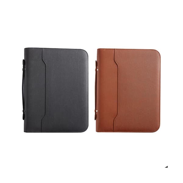 Zippered Portfolio Organizer, Læder Padfolio Binder, Professionel Business Binder, Organizer Til