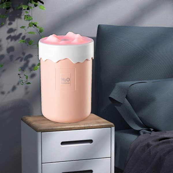 450ml Mini Luftfugter Luftrenser Olie Aroma Diffuser Til Hjemmekontor Bil Pink