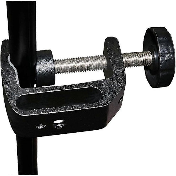 Aluminiumlegering Q-typ Fast Skrivbordsklämma Säte C-typ Klämma Blixt Kamera Stativ Fotograferingsfäste 2-pack Svart -T