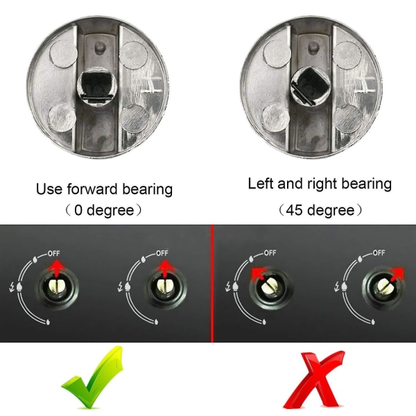 Komfyrer Komfyrknapper,ovnsknapp 6stk,sinklegering 6mm Universal Sølv Gasskomfyrkontrollknapper Adaptere