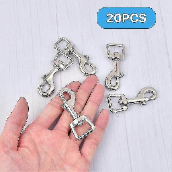 20-pack Kraftiga Svängbara Karbinhakar för Hundkoppel och Halsband - Hållbart Lås, Öglebult, Trigger Clip