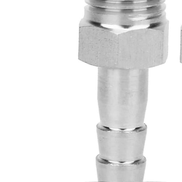 2 stk. 1/4 tommer rustfrit stål BSPT han-gevindkobling barb-samling hurtigkobling rørfitting (BSPT1/4-8mm)