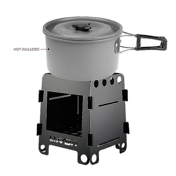 Lixada Hopfällbart Träkök Utomhuskök Portabel Utomhus Picknick Matlagning Grill Brännare Titanium Campingkök Rostfritt Stål Med Väska Banmo