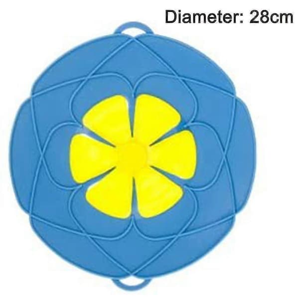 28 cm Silikon Anti-överflödeslock, grytlock Silikon Spill Stopp Lock Blue