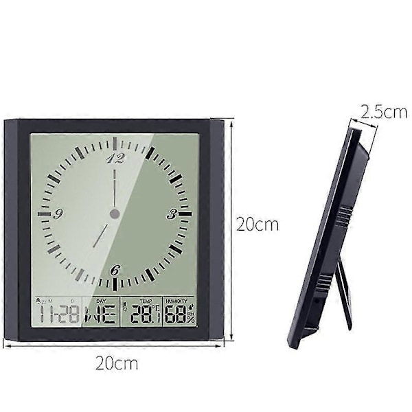 Digital Väggklocka, Väckarklockor Stor LCD-skärm med Tid/Kalender/Temperaturvisning