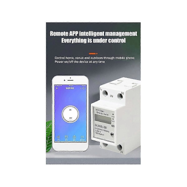 Tuya WIFI DIN-skena Energimätare Smart Fjärrkontroll Strömbrytare Elektronisk Mätare AC 220V Kwh F