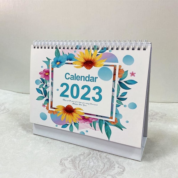 2023 lille skrivebordskalender, 9 tommer x 7,3 tommer farverig månedlig, til planlægning og organisering til hjemmet o