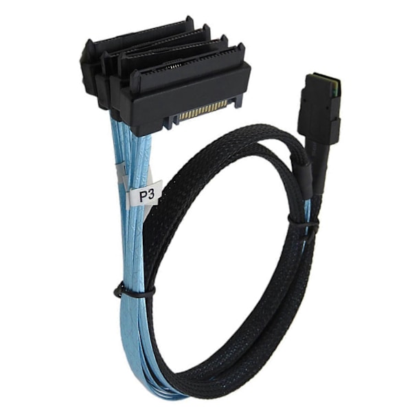 Intern Mini SAS 36 Pin SFF-8087 til (4) 29 Pin Harddiskdrev Separator +15 Pin SFF-8482 SATA Con