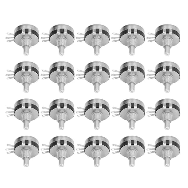 20 stk Potentiometer Sortimentssæt Enkelt Omdrejning Kulfilm Rotationskonisk Komponent WTH118?2W100K