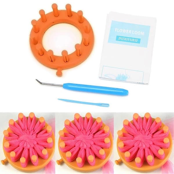 Bloom Loom Set Stickram Väva Blomsterväv Gör Dekorationer för hattar halsdukar