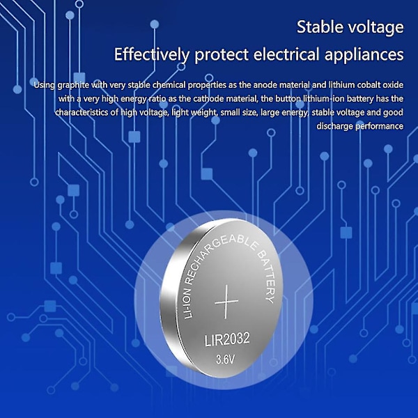 Lir2032 Batterier Lir 2032 Knapcelle Genopladelige Batteri Udskiftning Til Cr2032