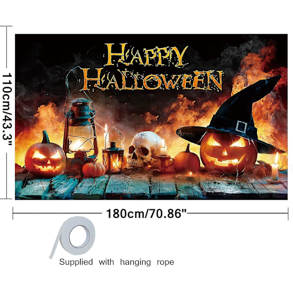 Läskig Halloween-festbanderoll – Extra stor tygbakgrund