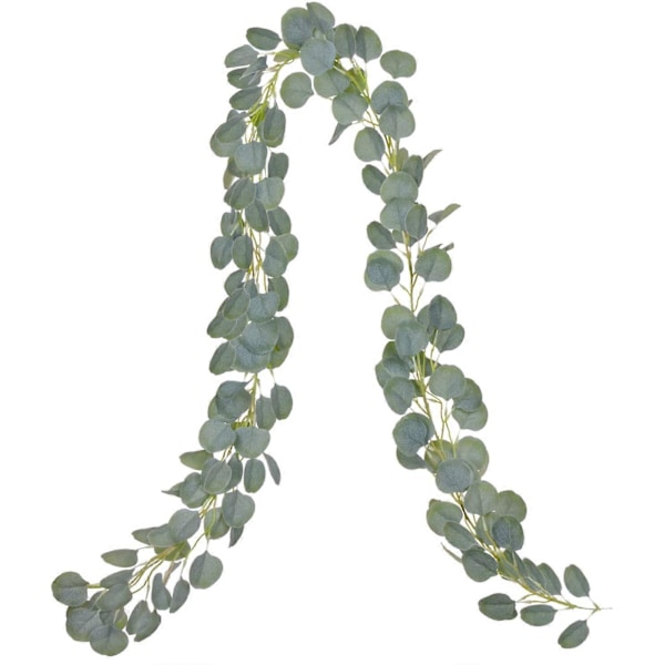 Kunstig Eucalyptuskrans Kunstig Silke Eucalyptusblader Vines Håndlaget Krans Grønt Bryllup Bakgrunn Bue Veggdekor 1stk