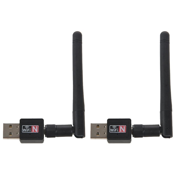 2x Mini Usb Wifi-adapter 150mbps 2db Wifi Dongle Mt7601 Wi-fi-mottaker trådløst nettverkskort 802.11