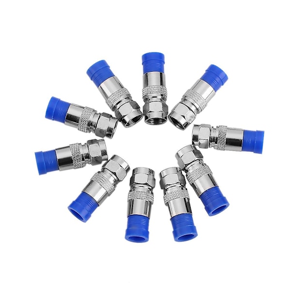 Vandtæt Forseglet RG6 Koaksial Kompressions Konnektor Adapter (10 stk)