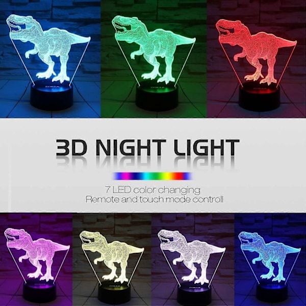 SBSG T-Rex 3D Natlampe & Triceratops 3D Natlampe